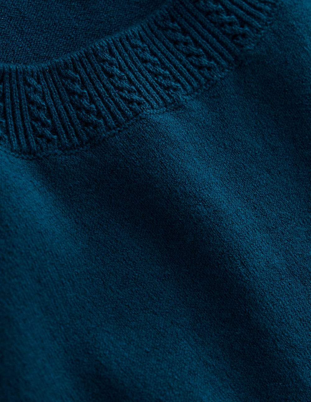 Emilia Cotton Crew Sweater - Harbour Blue