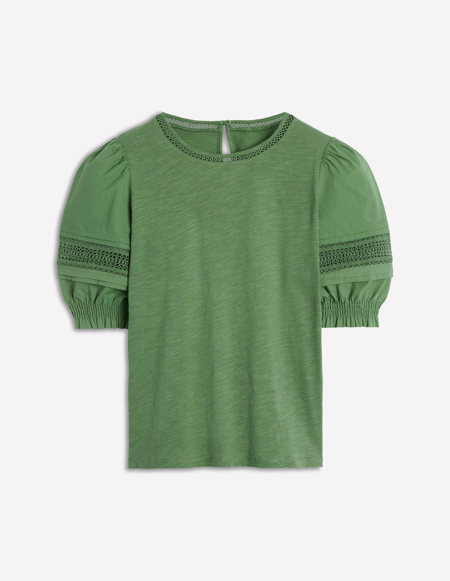 Lottie Puff Sleeve Top - Newt Green