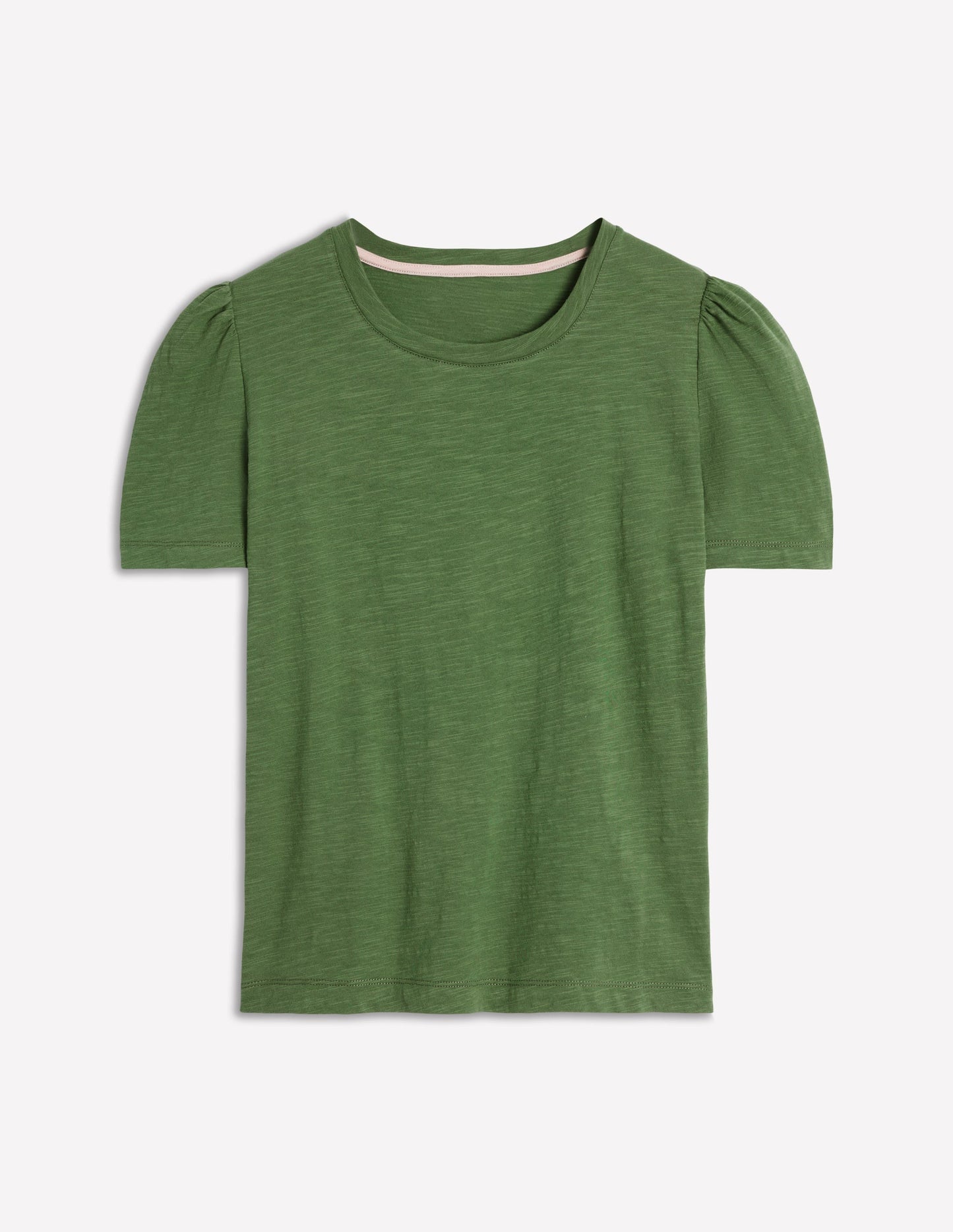 Cotton Puff Sleeve T-shirt - Safari Green
