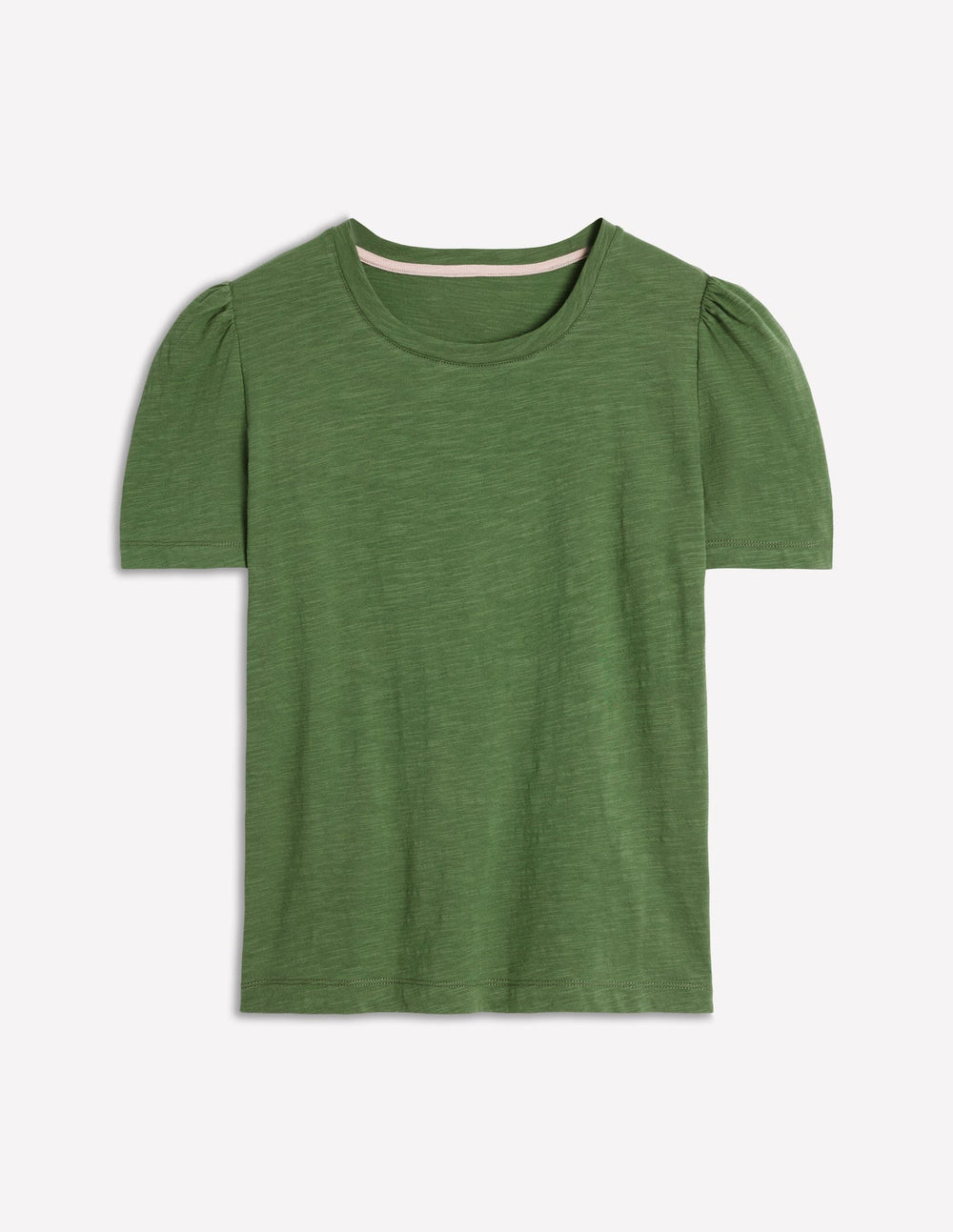 Cotton Puff Sleeve T-shirt - Safari Green