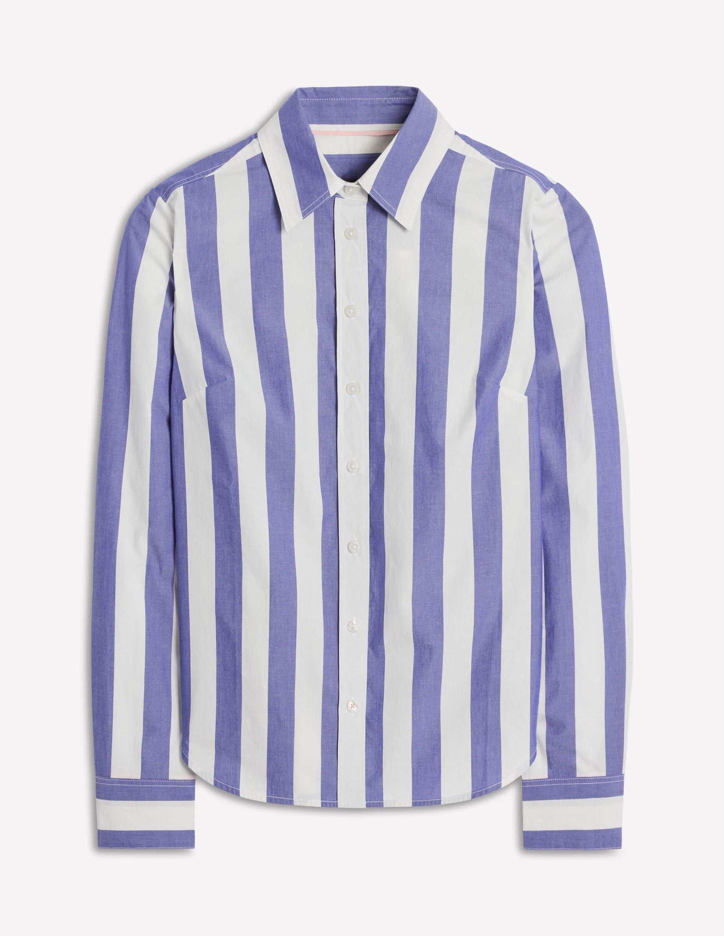 Sienna Cotton Shirt - Bright Blue and Ivory Stripe