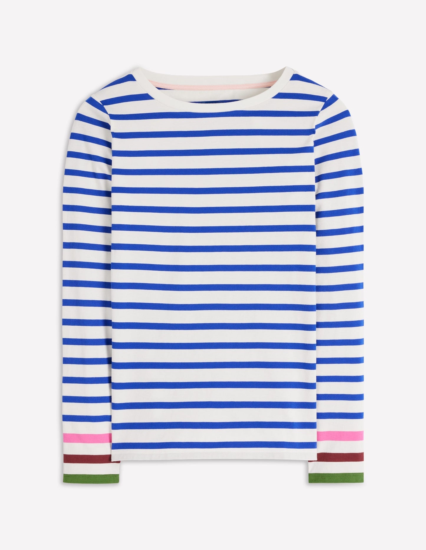 Olivia Long Sleeve Breton - Kingfisher Blue, Multi Cuff