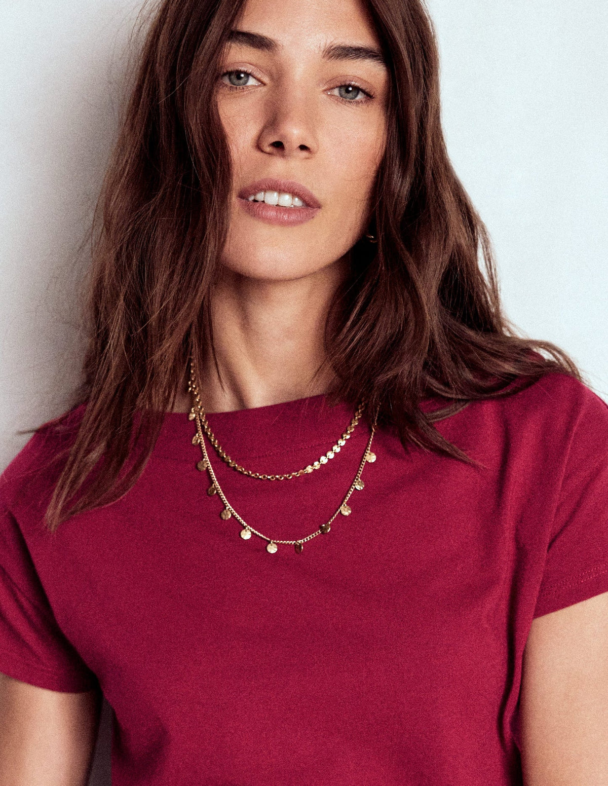 Supersoft Boat Neck T-shirt - Burgundy Red