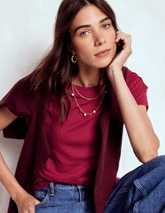 Supersoft Boat Neck T-shirt - Burgundy Red