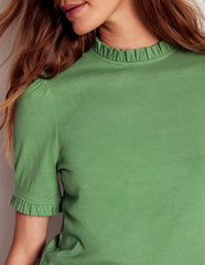 Supersoft Frill Detail T-shirt - Newt Green