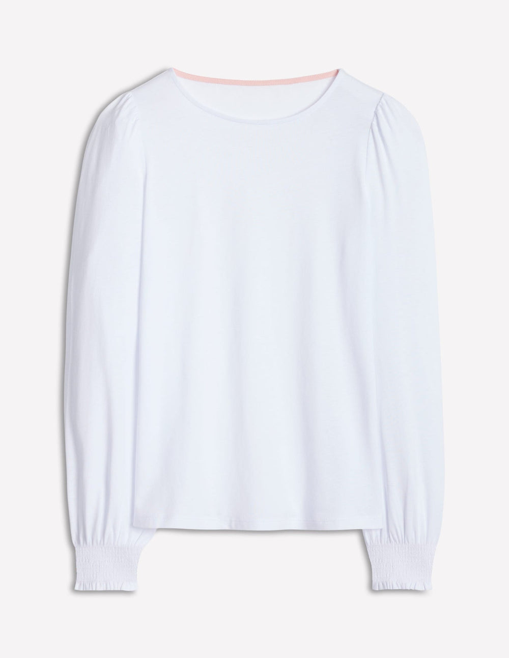 Smocked Cuff Supersoft Top - White