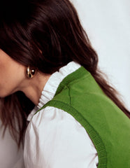 Emilia Cotton Crew Neck Vest - Promenade Green