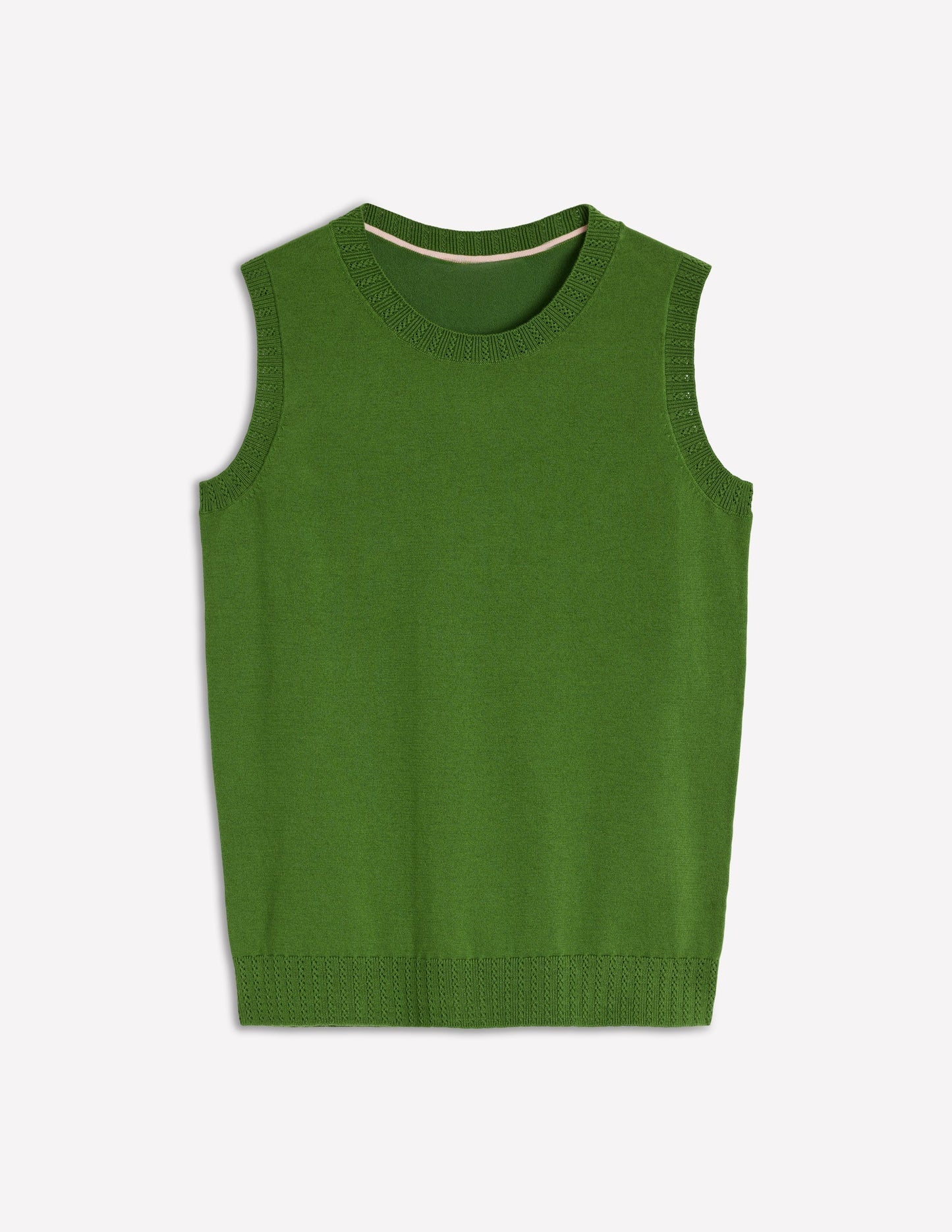 Emilia Cotton Crew Neck Vest - Promenade Green