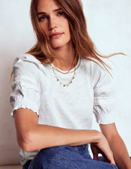 Lottie Puff Sleeve Top - White