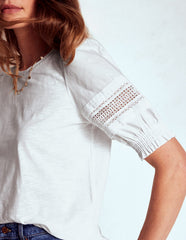 Lottie Puff Sleeve Top - White