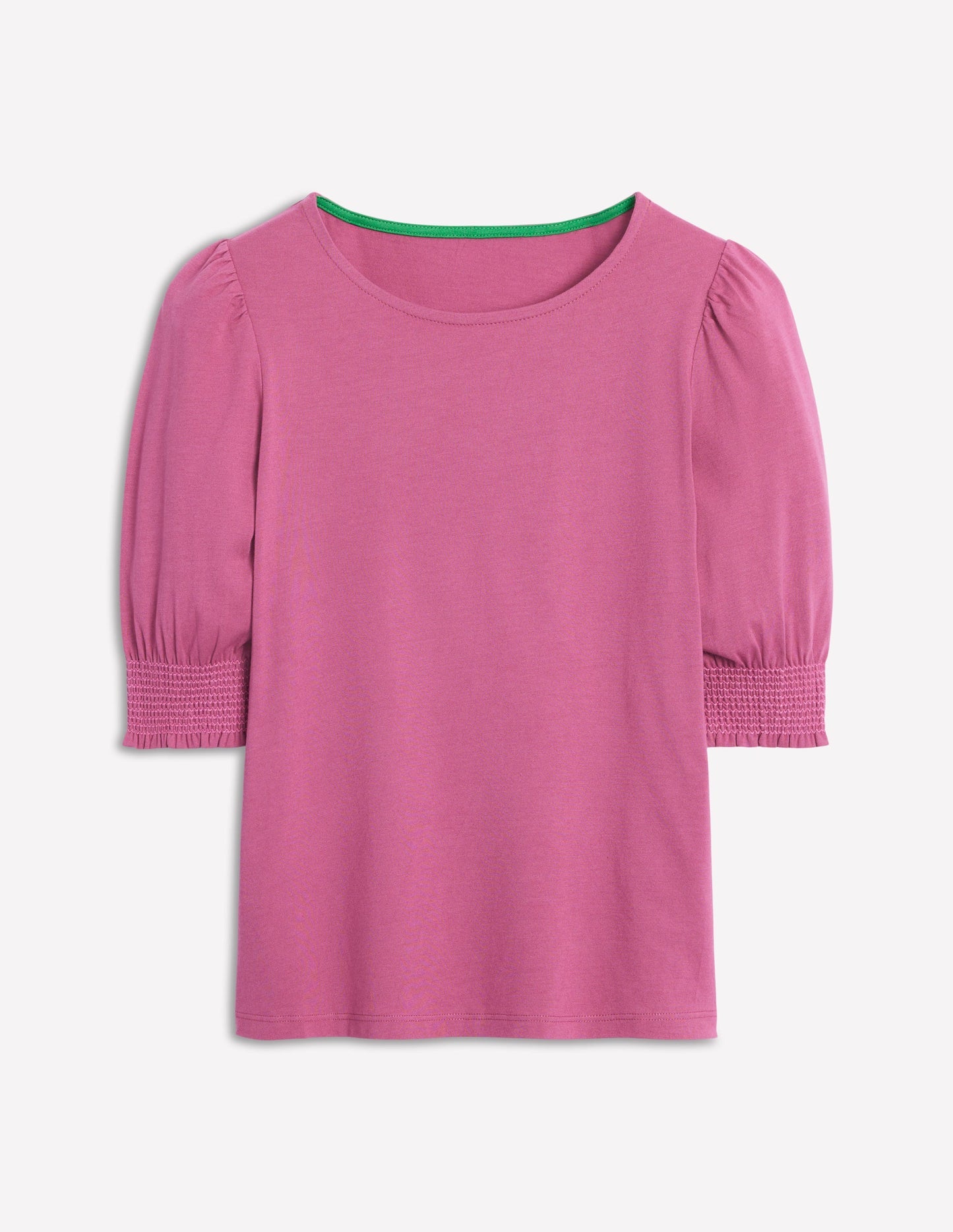 Short Sleeve Smocked Cuff Top - Purple Damson