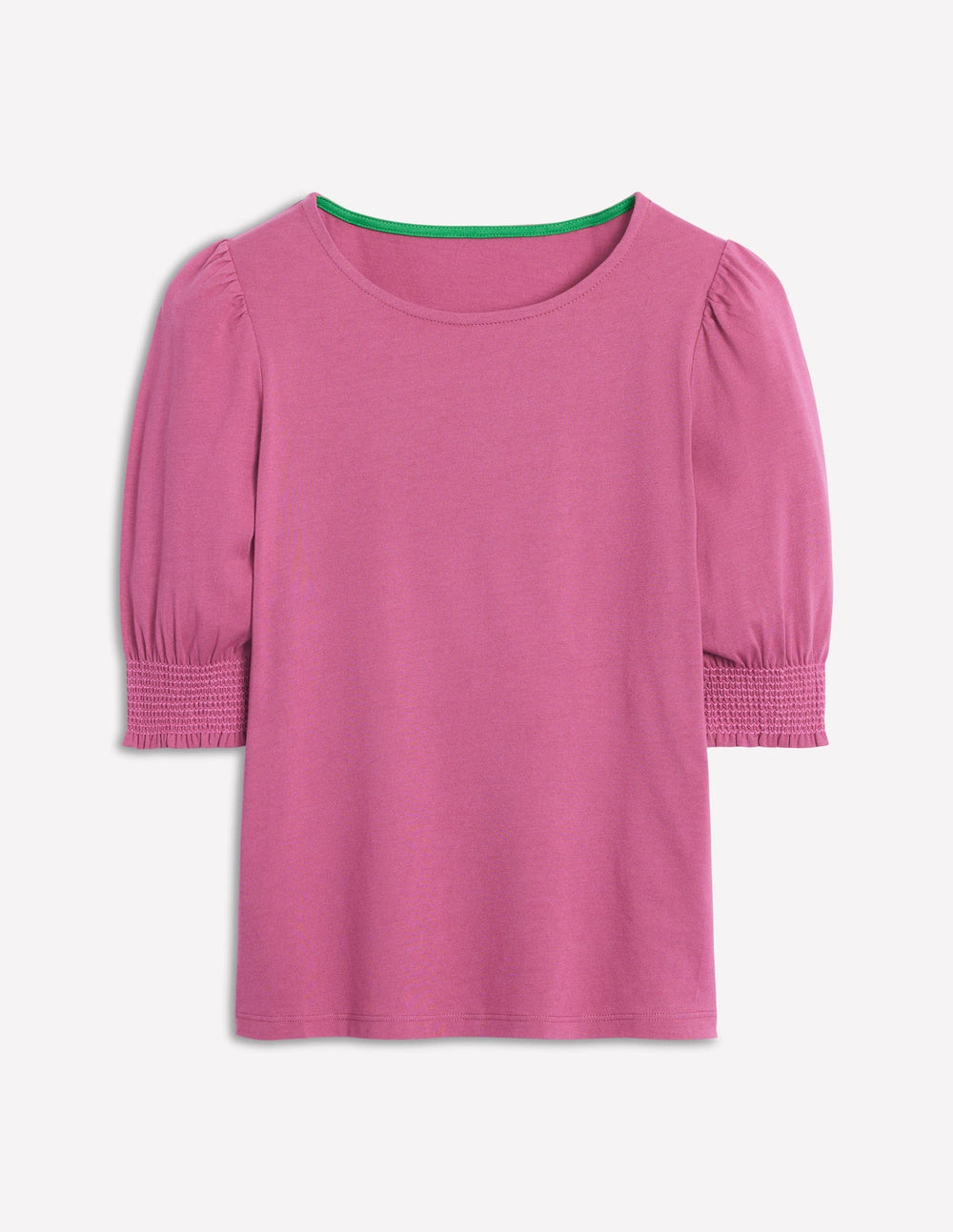 Short Sleeve Smocked Cuff Top - Purple Damson