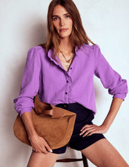 Helena Double Cloth Top - Amethyst Purple