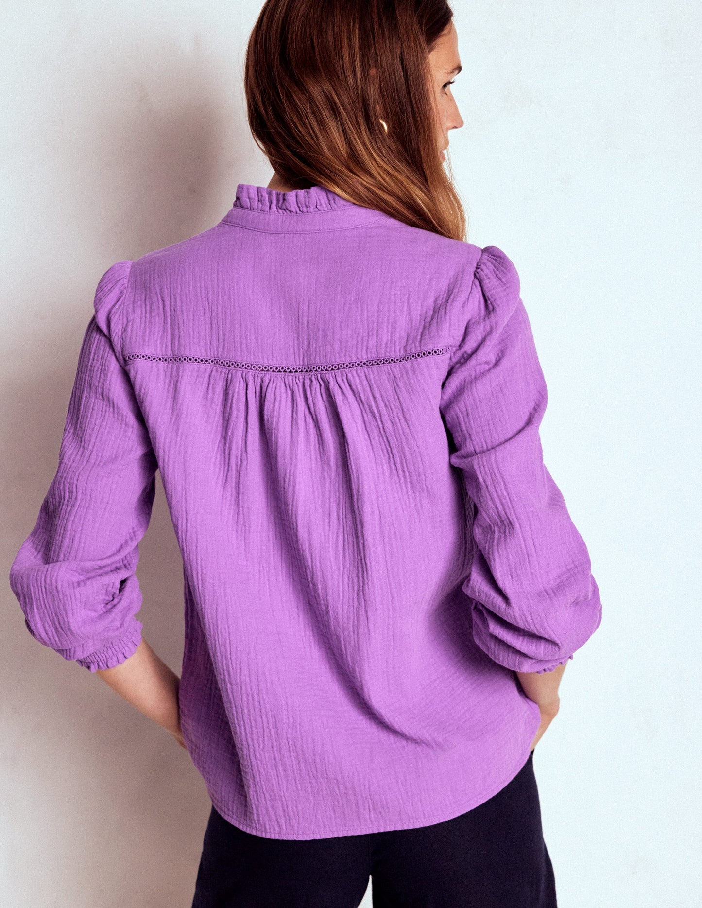 Helena Double Cloth Top - Amethyst Purple