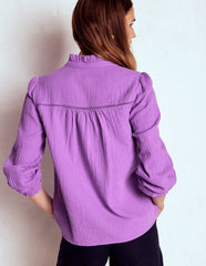 Helena Double Cloth Top - Amethyst Purple