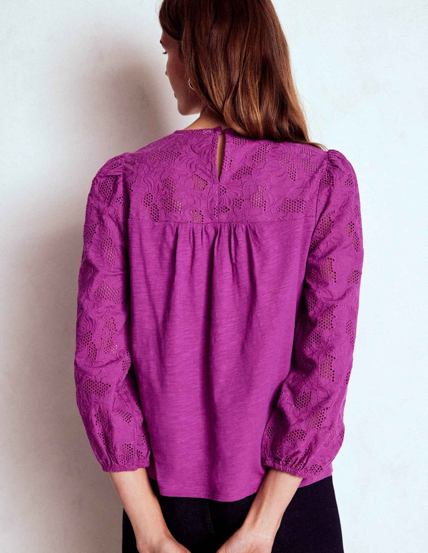May Broderie Top - Regal Purple
