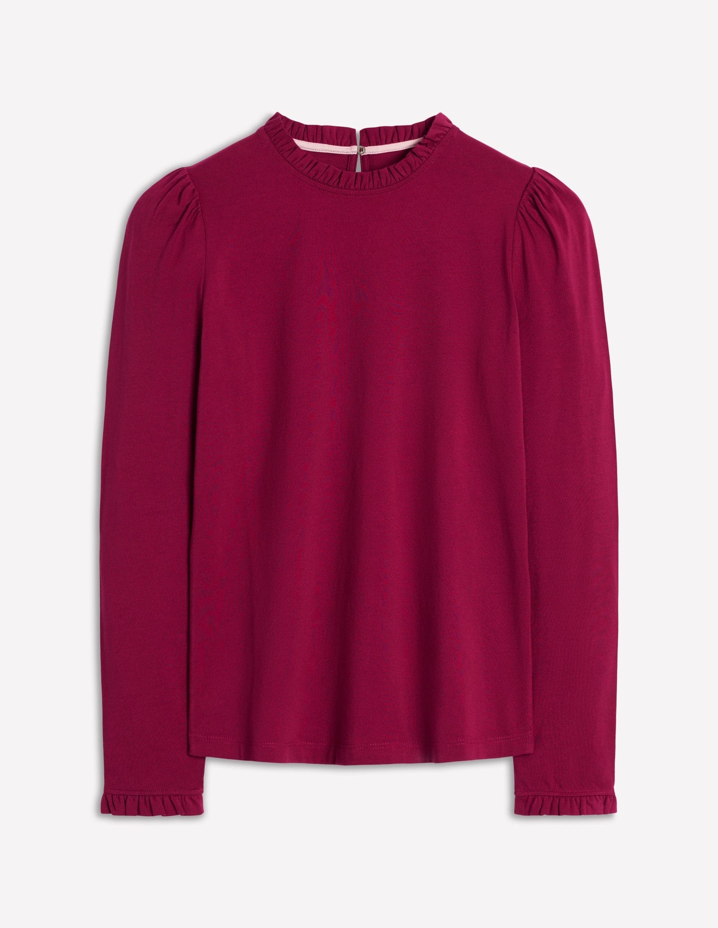 Supersoft Frill Detail Top - Burgundy Red