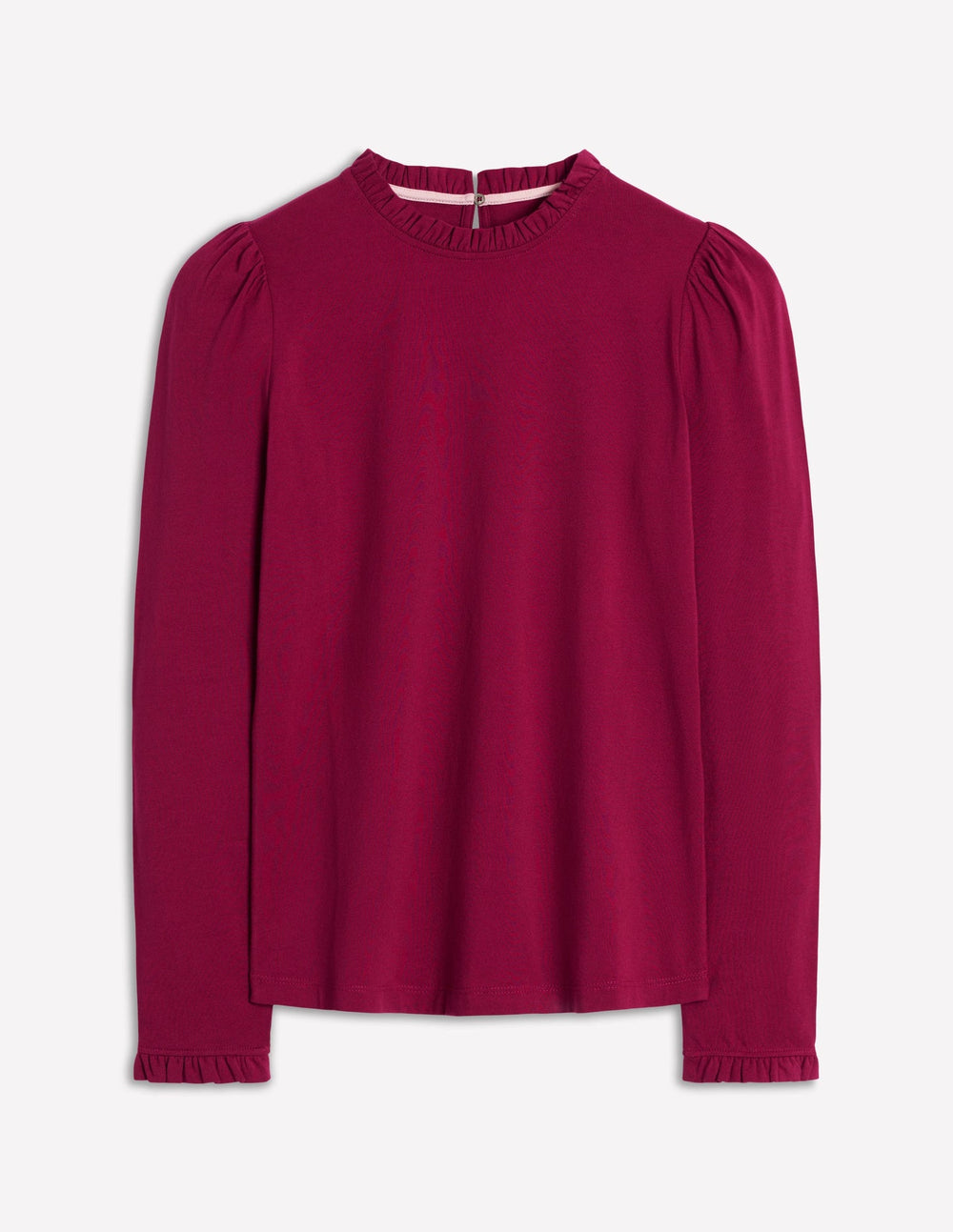 Supersoft Frill Detail Top - Burgundy Red
