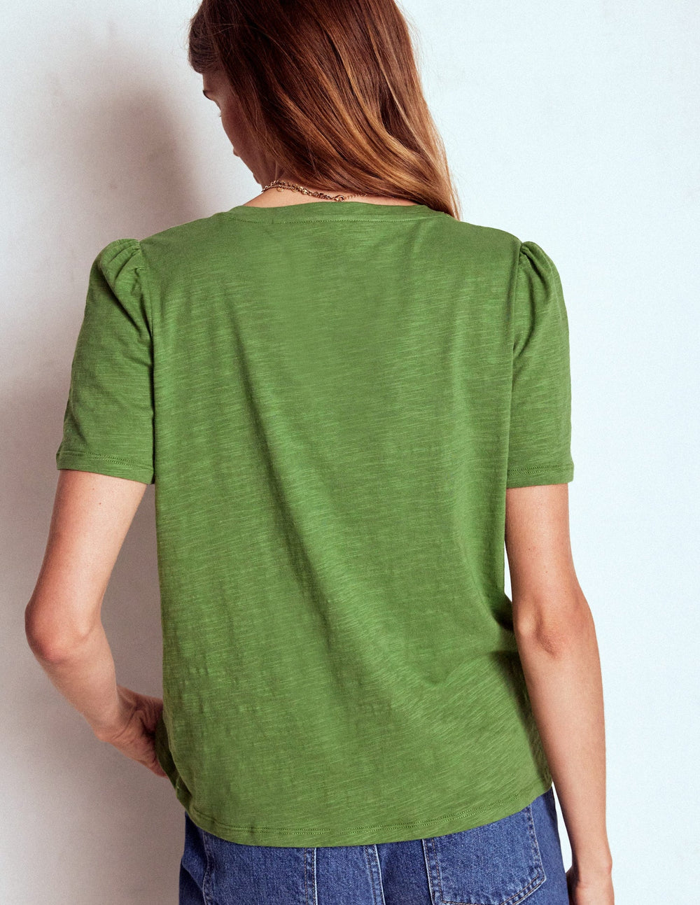 Short Sleeve V Neck T-shirt - Safari Green