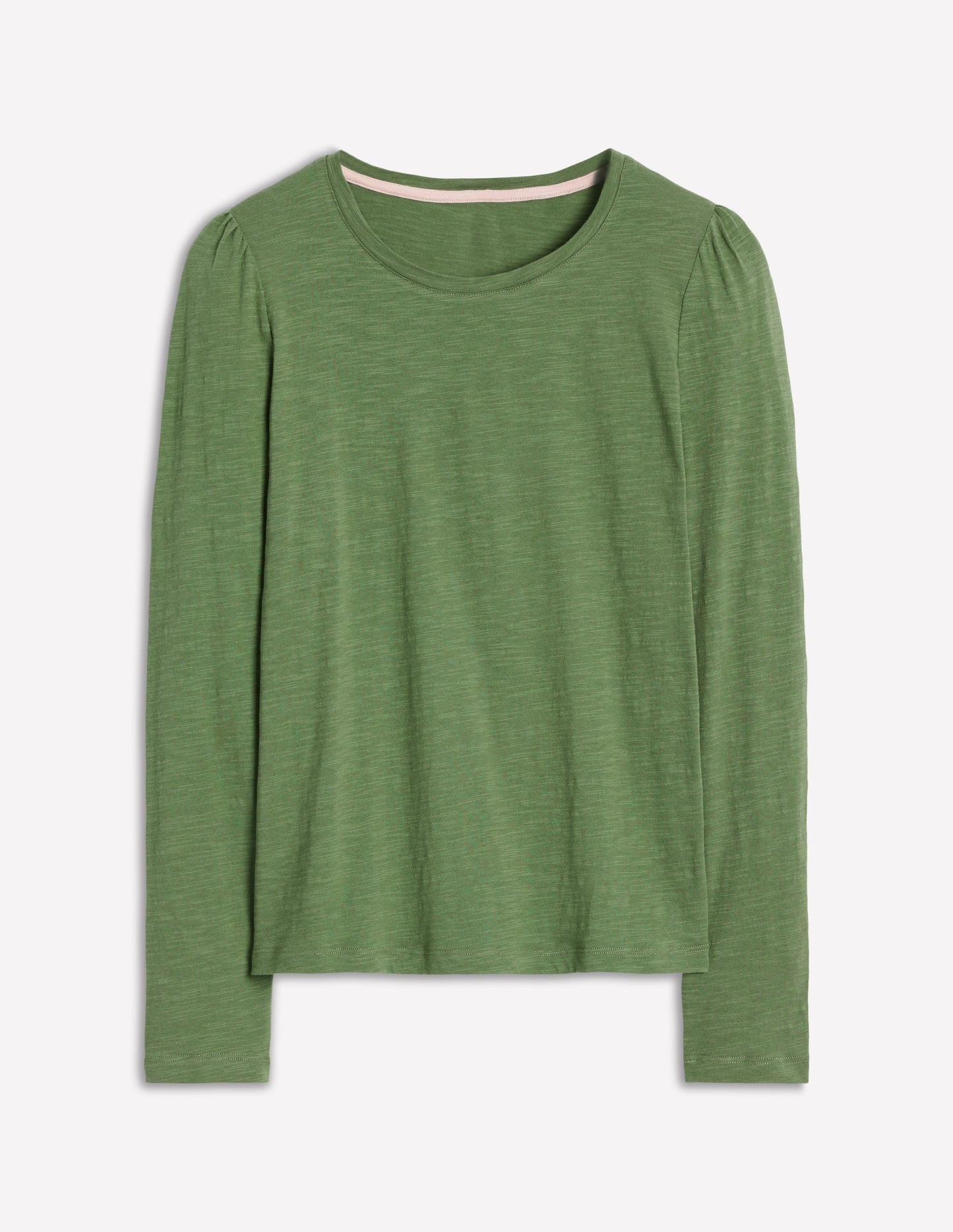 Cotton Crew Long Sleeve Top - Safari Green