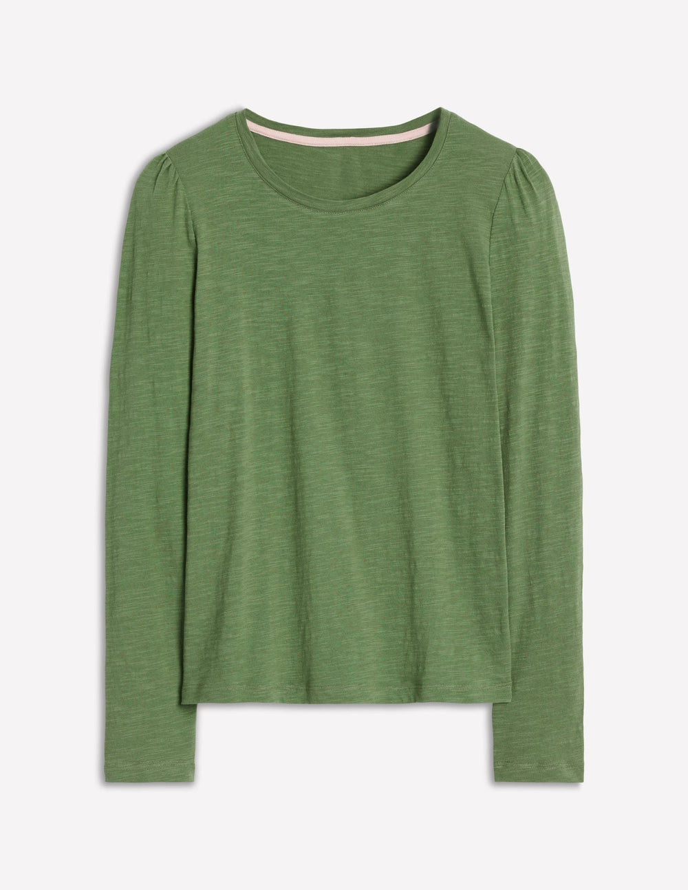 Cotton Crew Long Sleeve Top - Safari Green