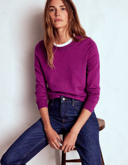 Emilia Cotton Crew Sweater - Regal Purple