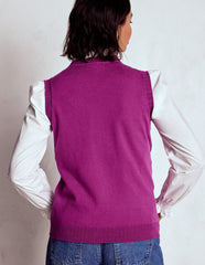 Emilia Cotton Crew Neck Vest - Regal Purple