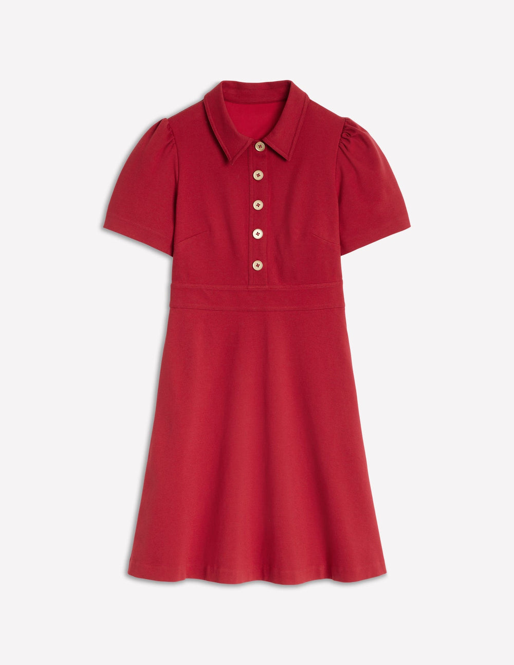 Nicolette Ponte Shirt Dress - Crimson Red