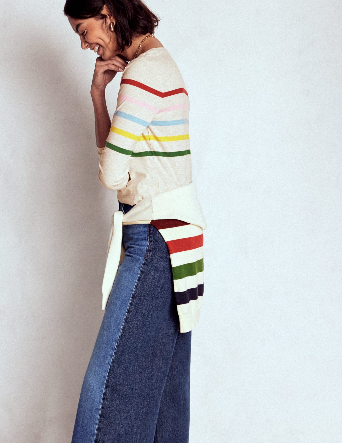 Olivia Long Sleeve Breton - Oatmeal Marl Placed Breton