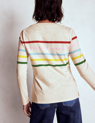 Olivia Long Sleeve Breton - Oatmeal Marl Placed Breton