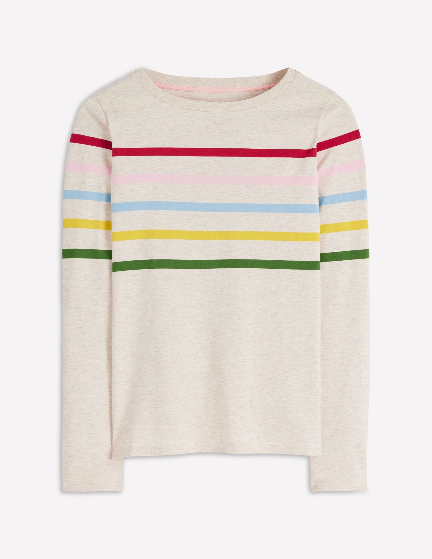 Olivia Long Sleeve Breton - Oatmeal Marl Placed Breton