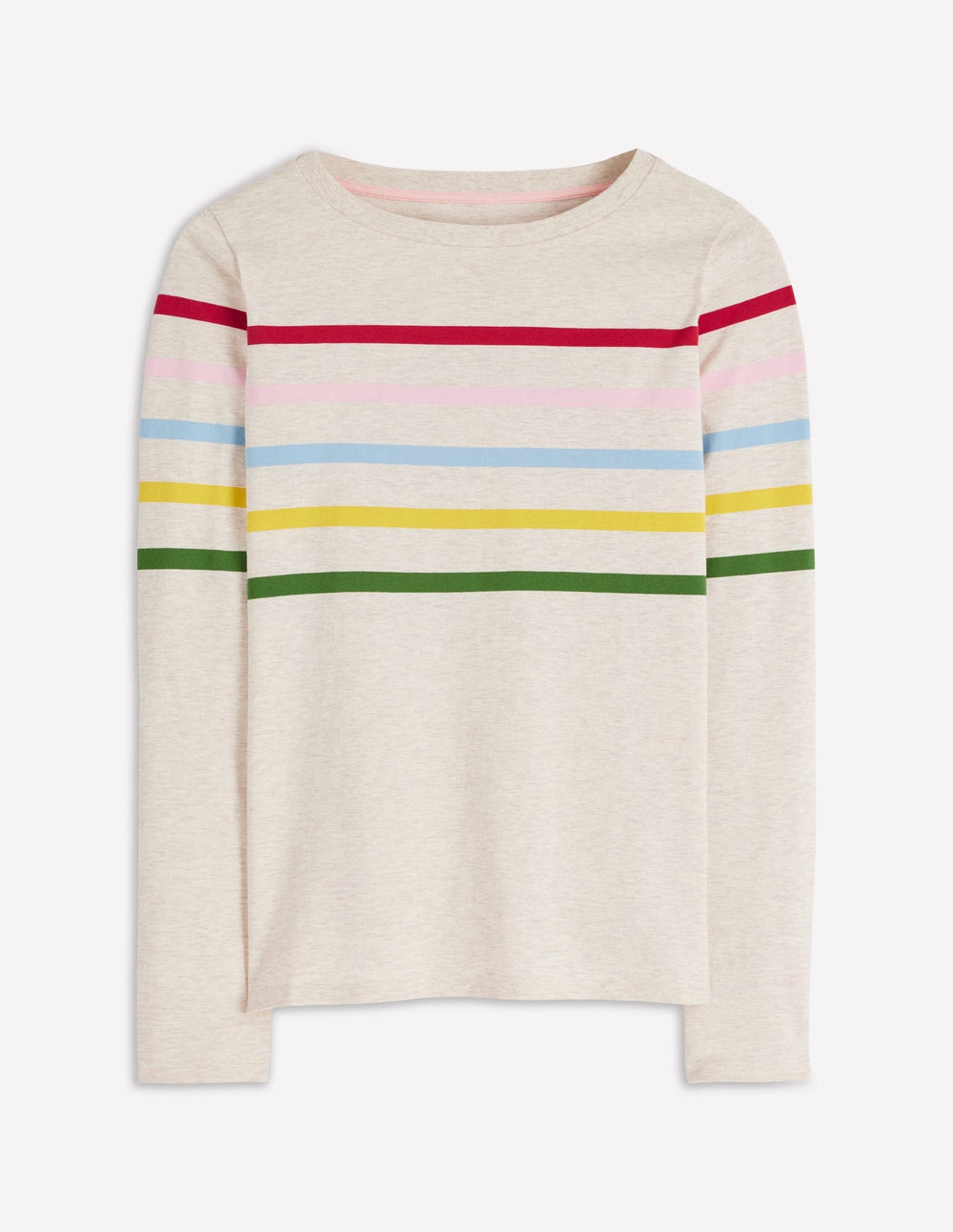 Olivia Long Sleeve Breton - Oatmeal Marl Placed Breton