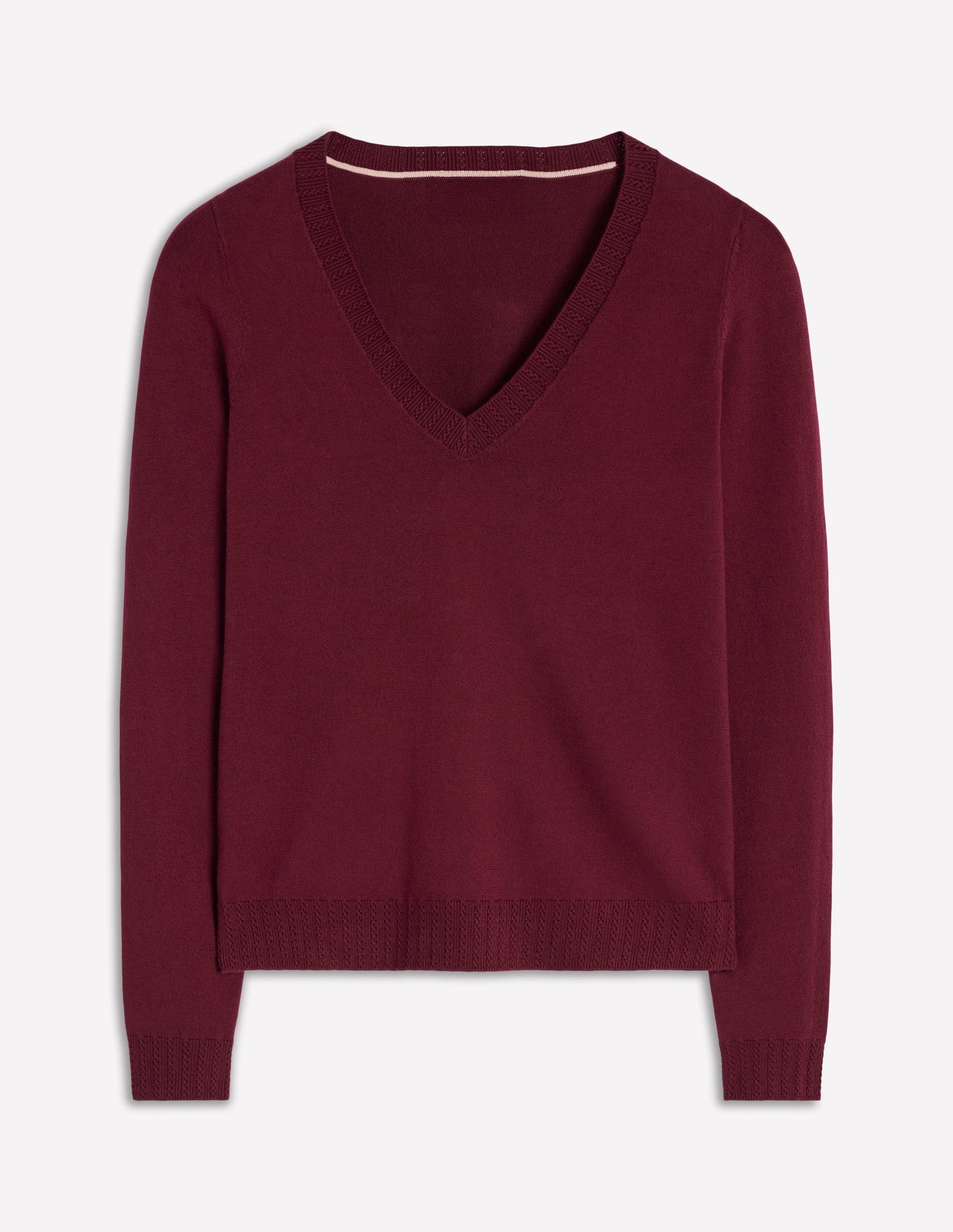 Emilia Cotton V Neck Sweater - Deep Wisteria