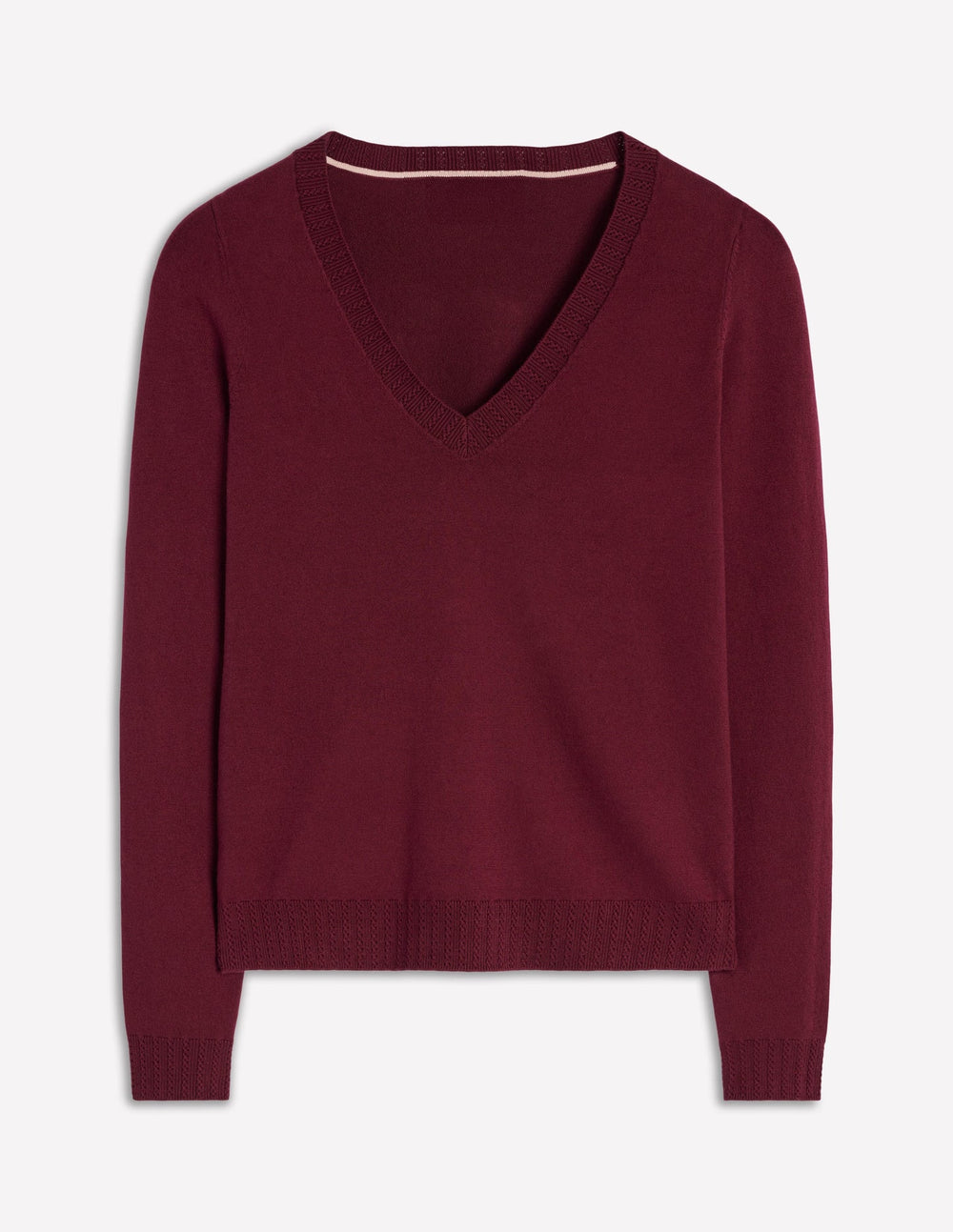 Emilia Cotton V Neck Sweater - Deep Wisteria
