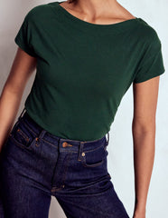 Supersoft Boat Neck T-shirt - Green Pine