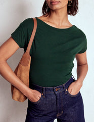 Supersoft Boat Neck T-shirt - Green Pine