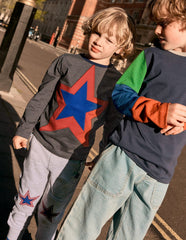 Star Appliqué T-shirt - GREY MARL STAR