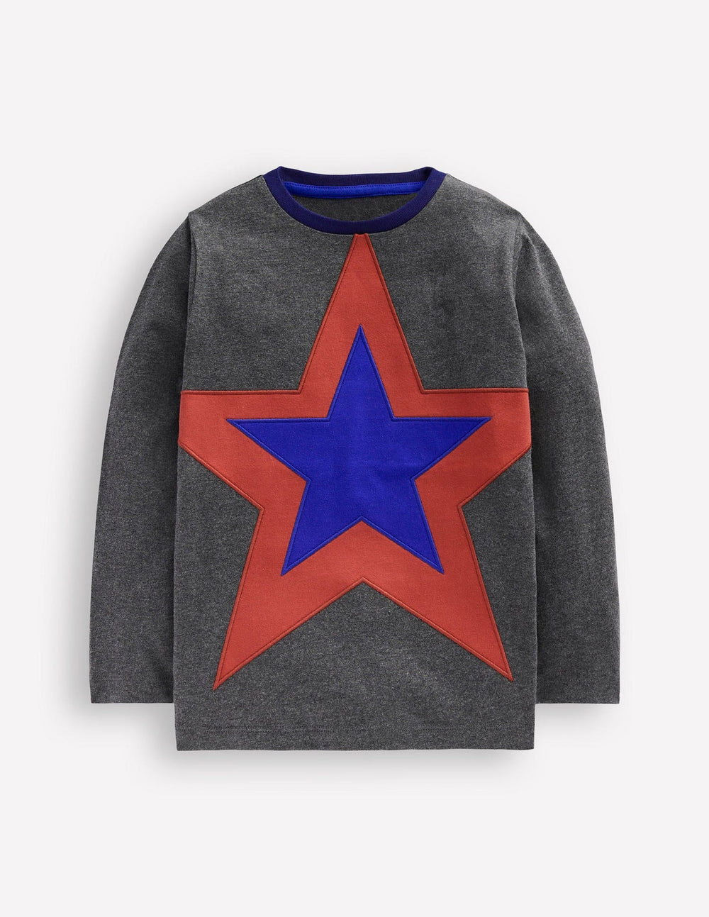 Star Appliqué T-shirt - GREY MARL STAR