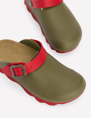 Colourblock Clogs - Bottle Green