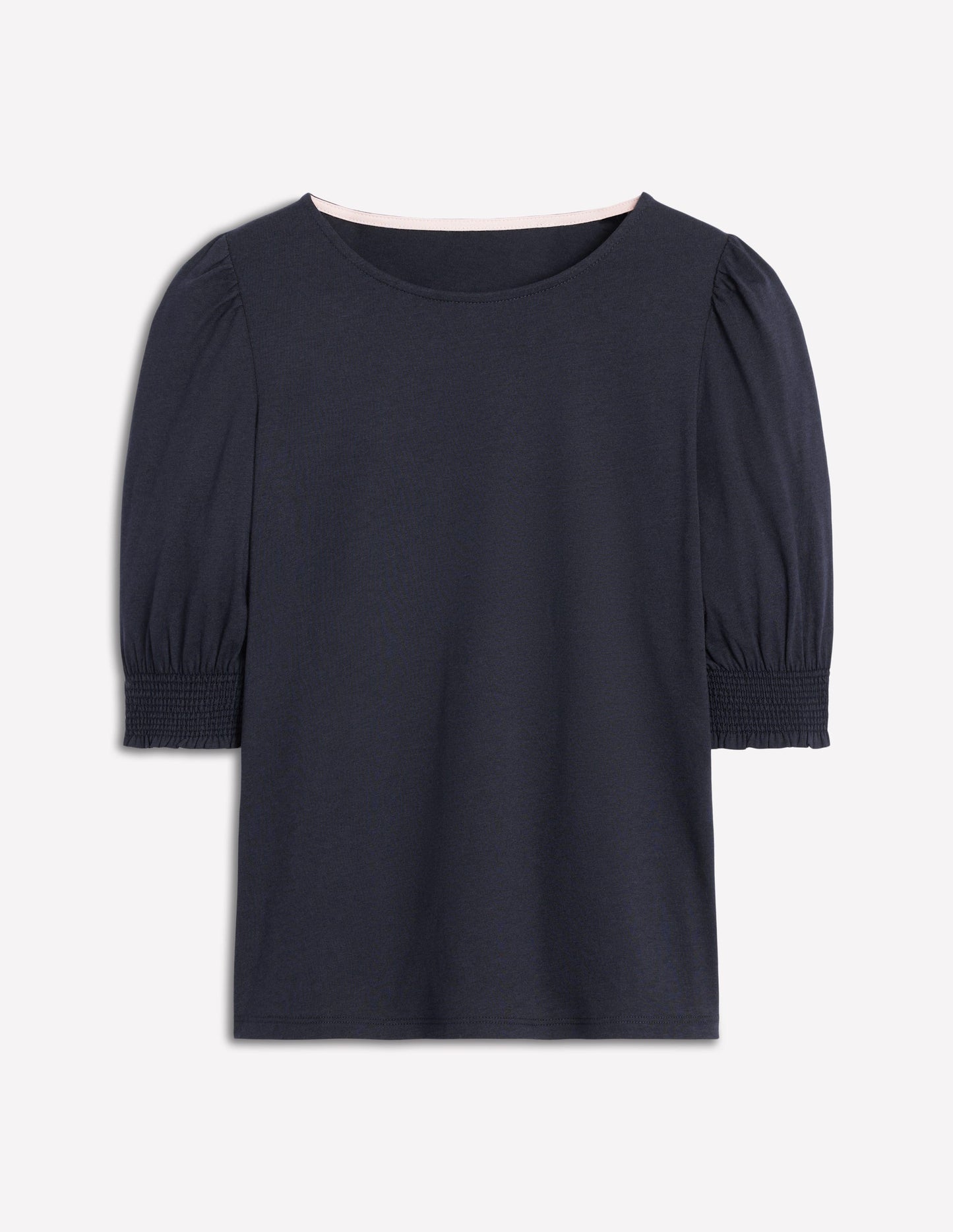Short Sleeve Smocked Cuff Top - Navy