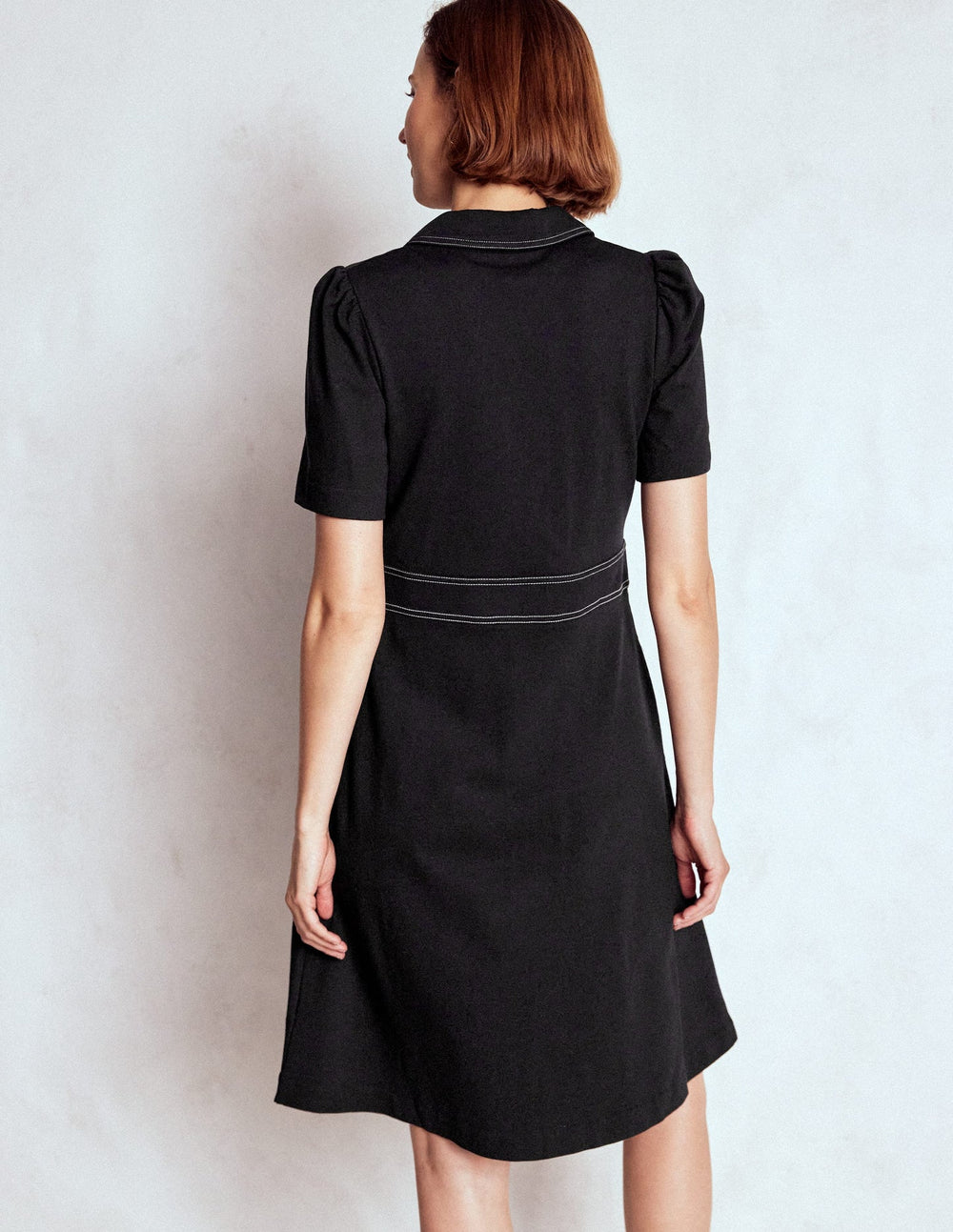 Nicolette Ponte Shirt Dress - Black