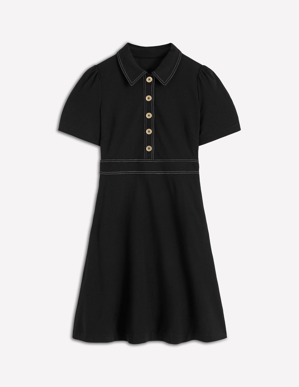 Nicolette Ponte Shirt Dress - Black