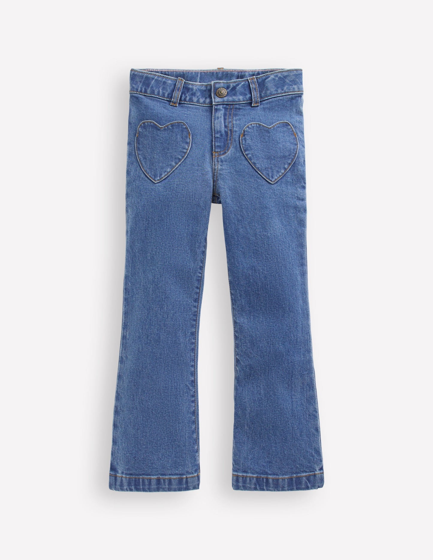 Denim Kick Flare Pants - Denim Hearts