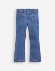 Denim Kick Flare Pants - Denim Hearts